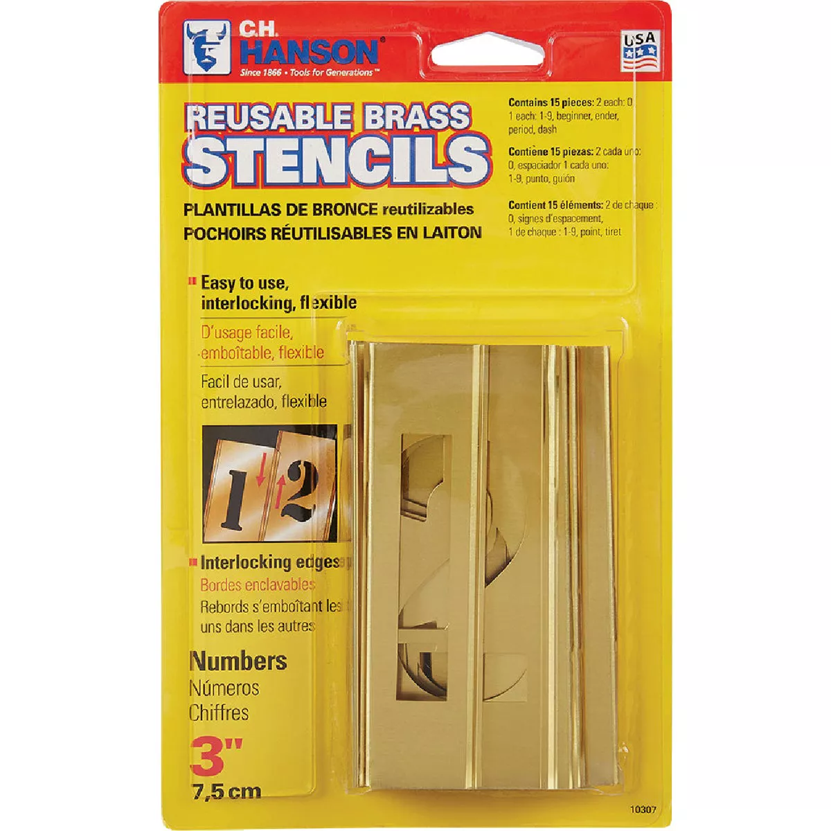 C.H. Hanson 3 In. Numeral Stencil Set (15 Piece)
