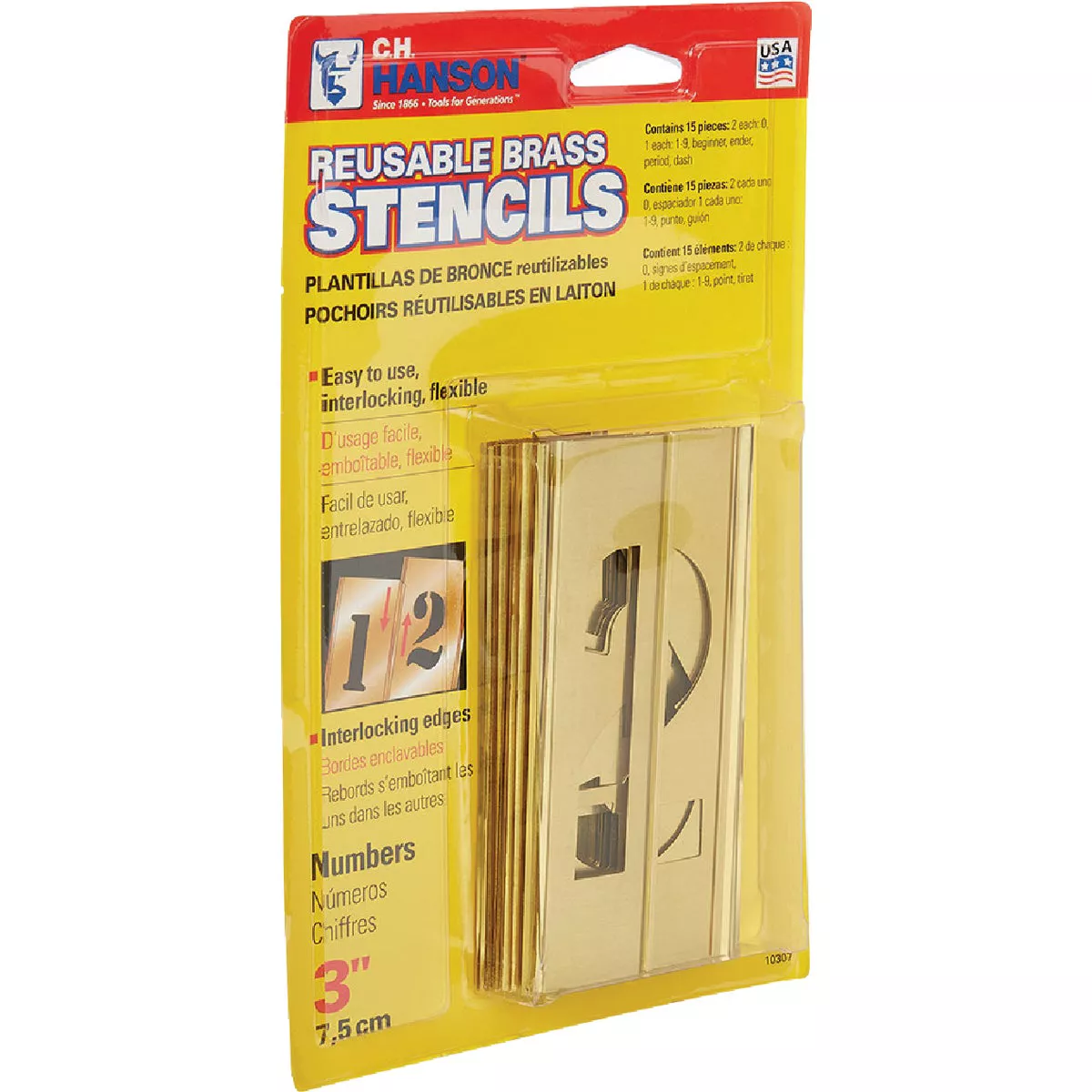 C.H. Hanson 3 In. Numeral Stencil Set (15 Piece) - photo 2