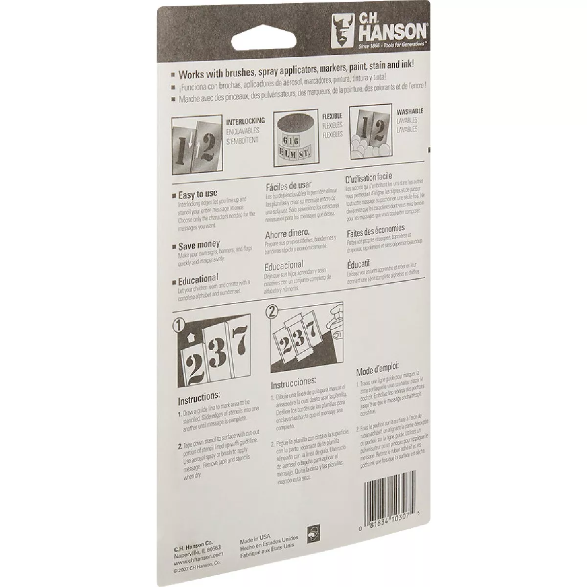 C.H. Hanson 3 In. Numeral Stencil Set (15 Piece) - photo 4