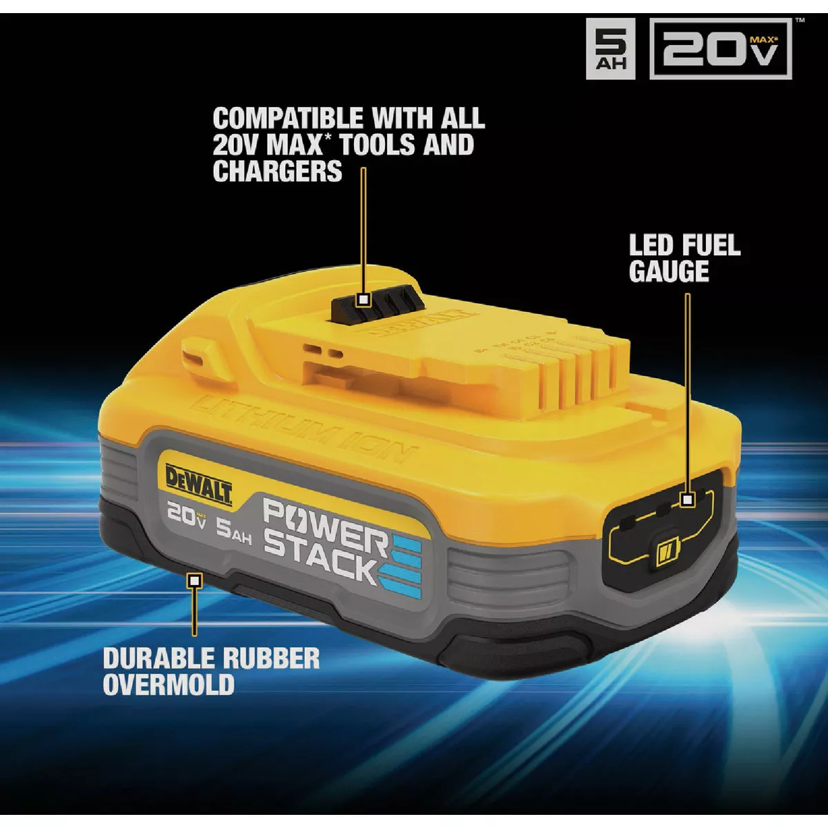 DEWALT POWERSTACK 20V MAX Lithium-Ion 5.0 Ah Battery Pack - photo 5