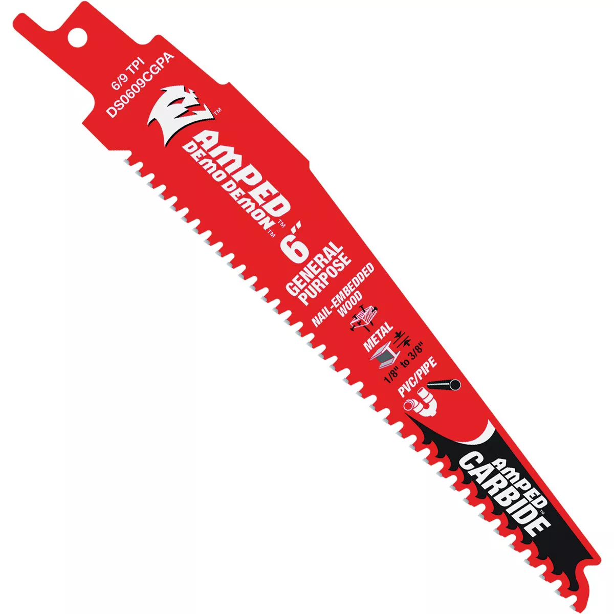 Diablo Demo Demon 6 In. Amped Carbide General Purpose Recirocating Saw Blade (3-Pack)