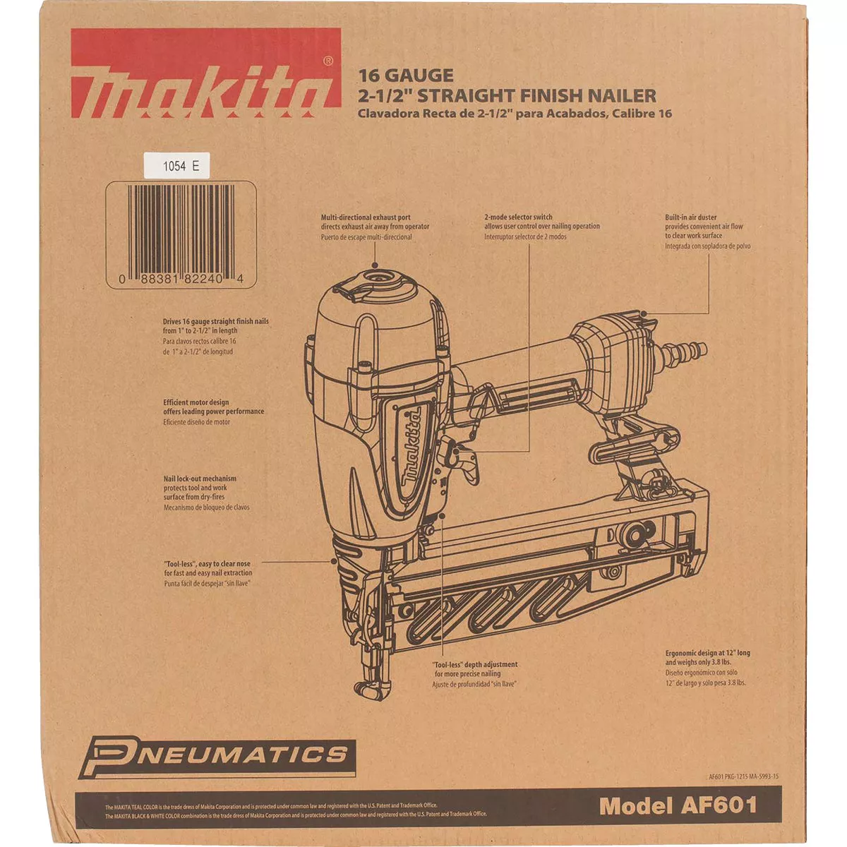 Makita 16-Gauge 2-1/2 In. Straight Finish Nailer - photo 2