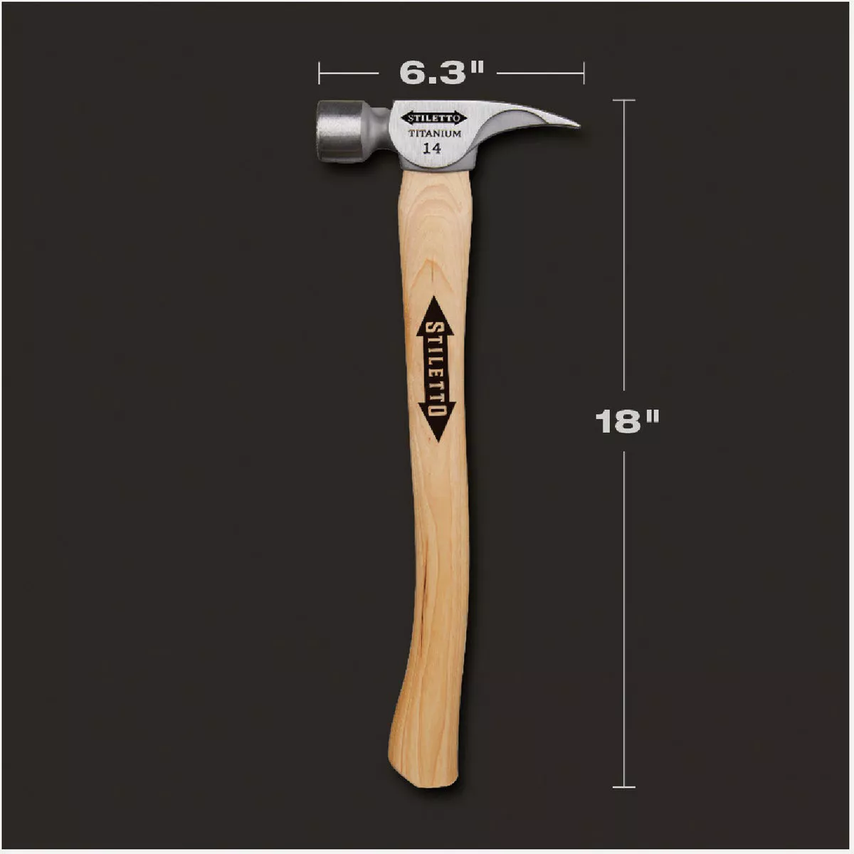 Stiletto 14 Oz. Milled-Face Framing Hammer with Curved Hickory Handle - photo 5