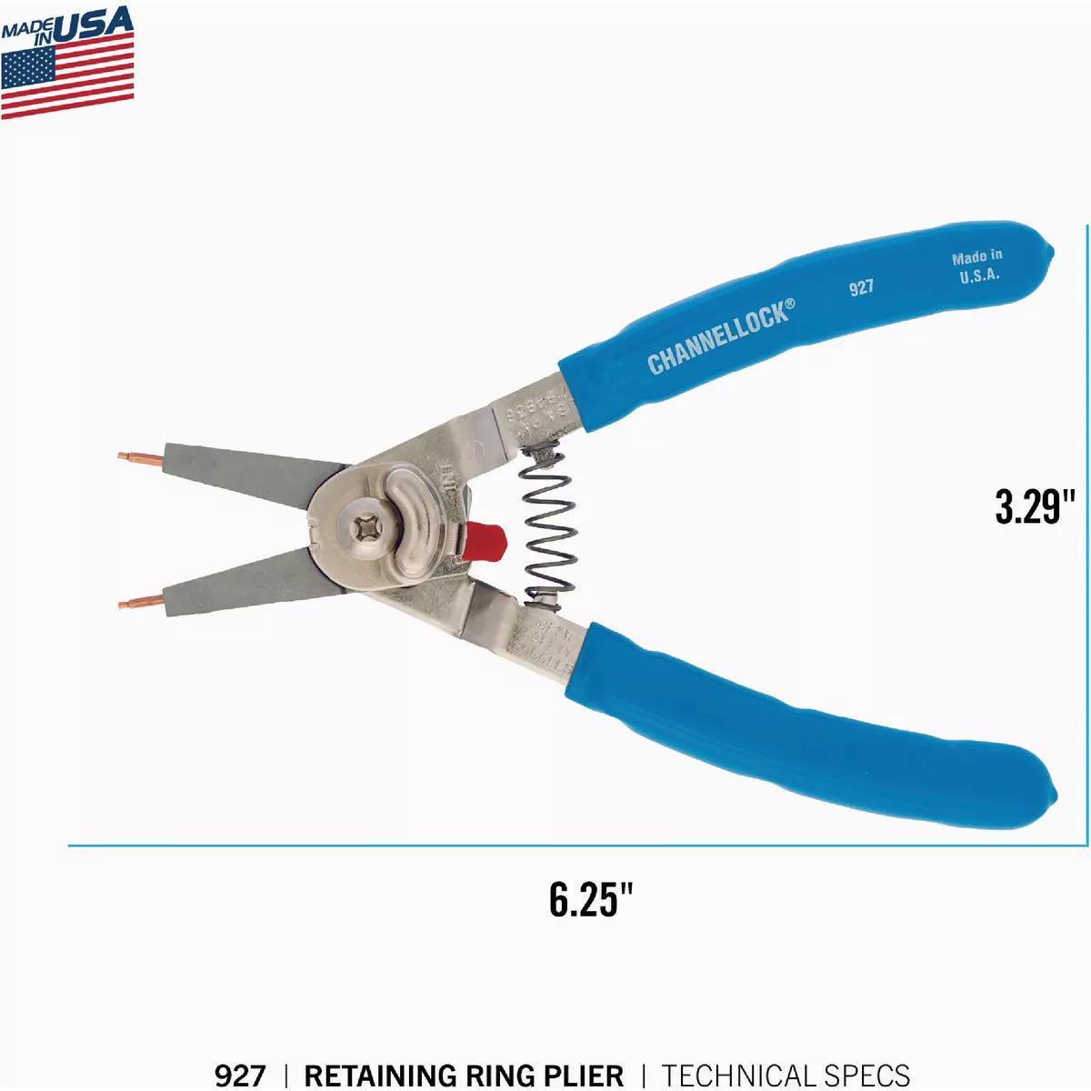 Channellock 8 In. Snap Ring Pliers with Straight Tip/90-Degree Bend Tip - photo 9