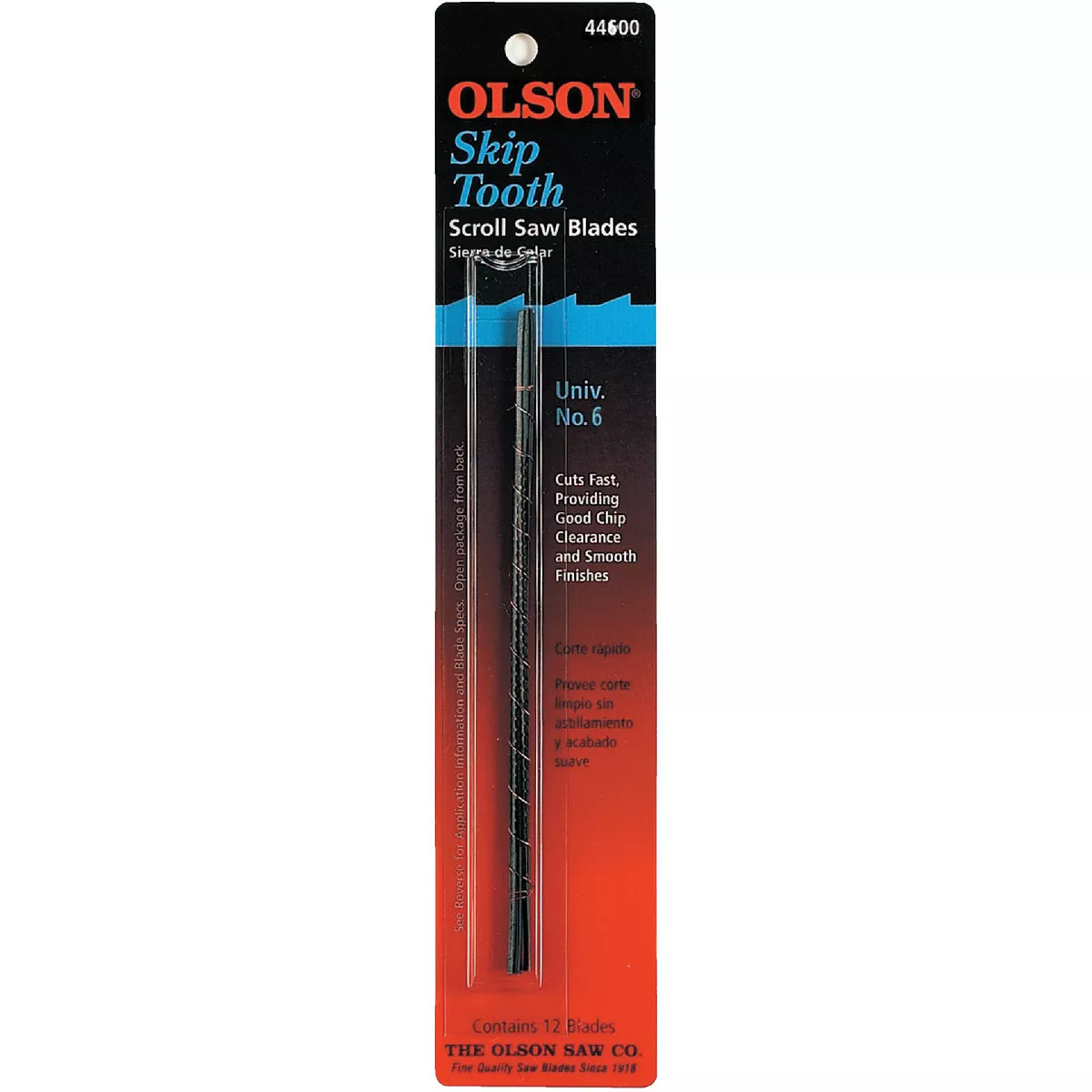 Olson 11TPI Skip Tooth Plain End Scroll Saw Blade (12 Count)