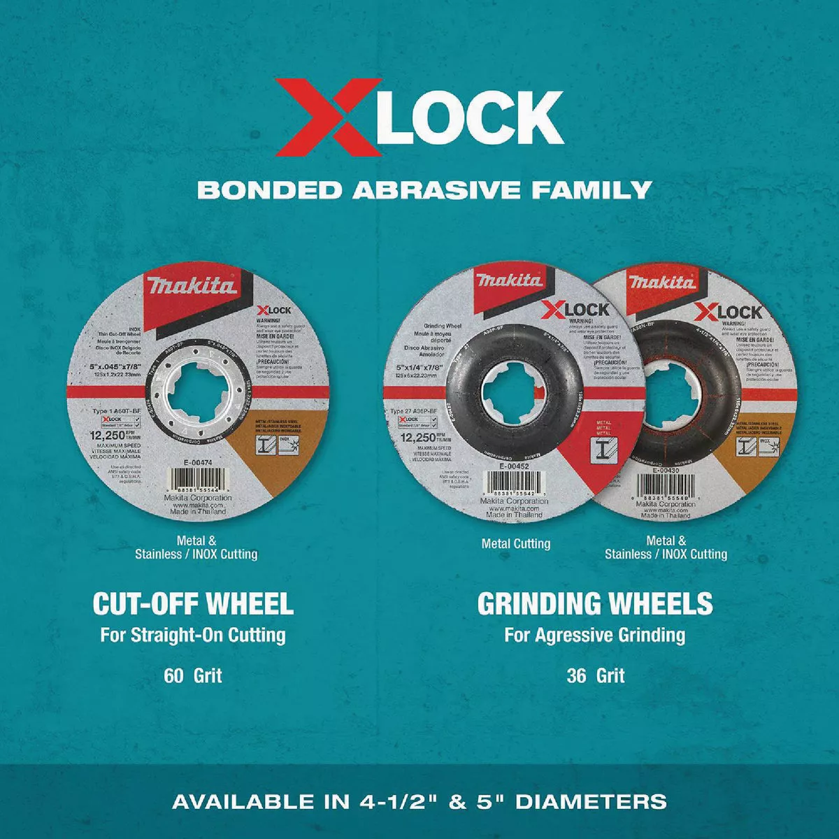 Makita X-LOCK Type 27 4-1/2 In. x 1/4 In. x 7/8 In. Metal/Stainless Grinding Cut-Off Wheel - photo 3