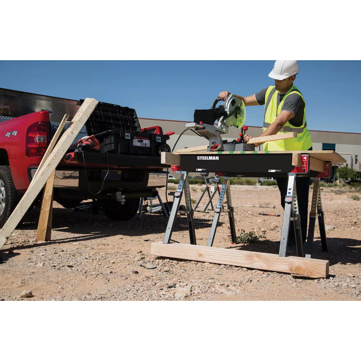 Steelman 42 In. Adjustable Folding Multi-Purpose Sawhorse - photo 8