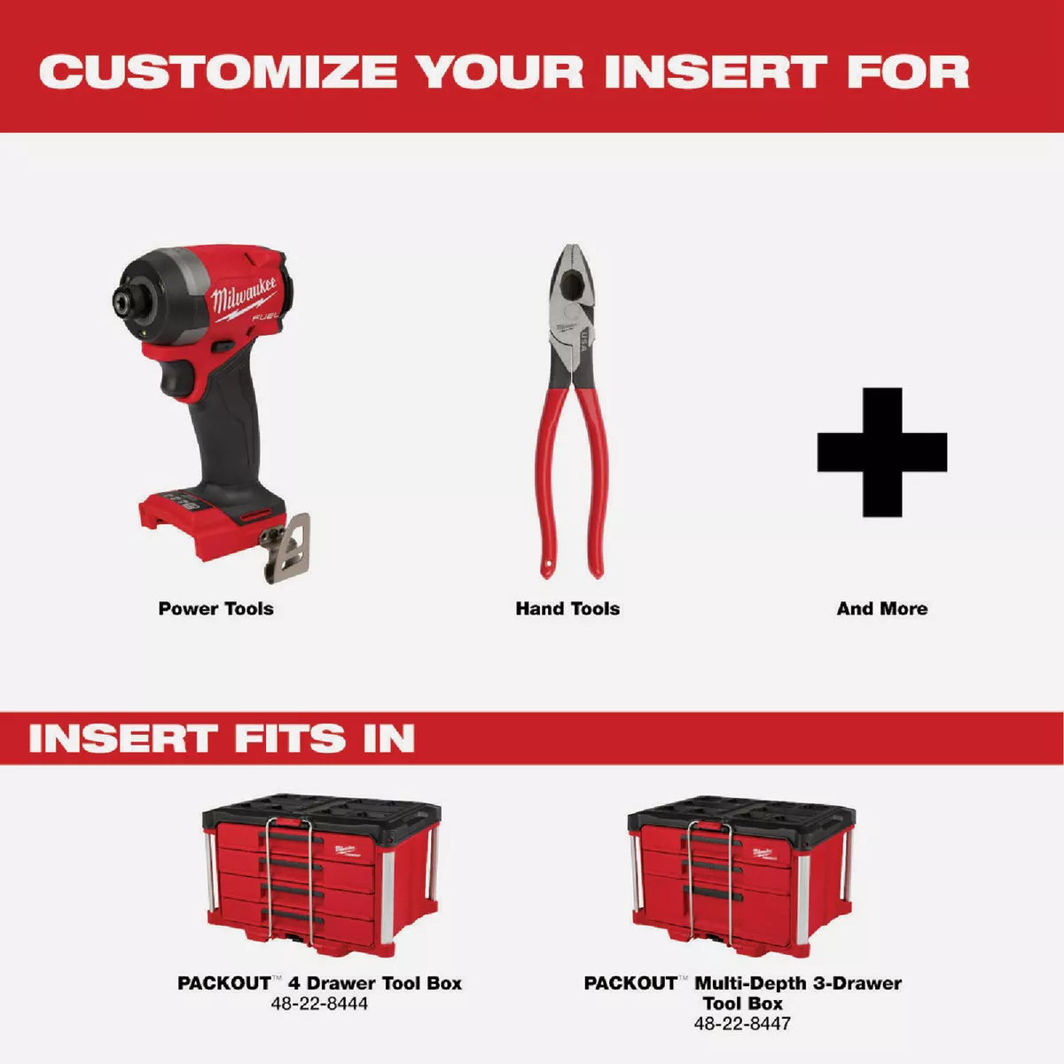 Milwaukee Low-Profile Customizable Foam Insert for PACKOUT Drawer Tool Boxes - photo 4