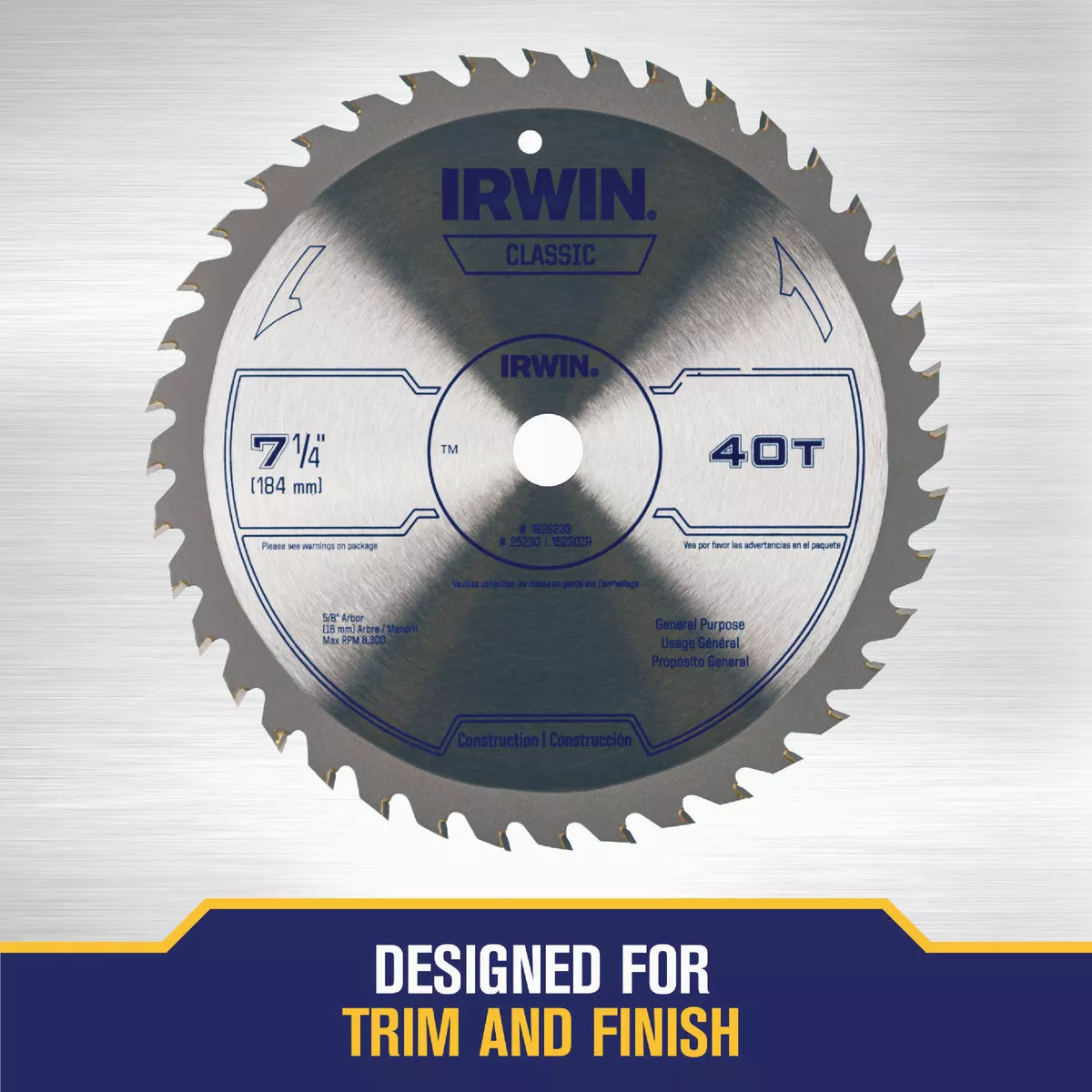 Irwin Classic Series 7-1/4 In. 40-Tooth Trim/Finish Circular Saw Blade - photo 5