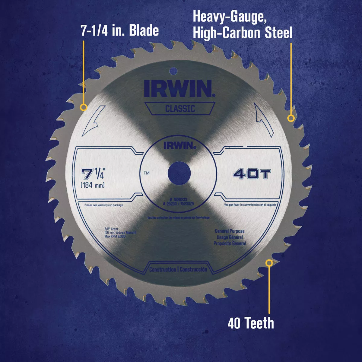 Irwin Classic Series 7-1/4 In. 40-Tooth Trim/Finish Circular Saw Blade - photo 3