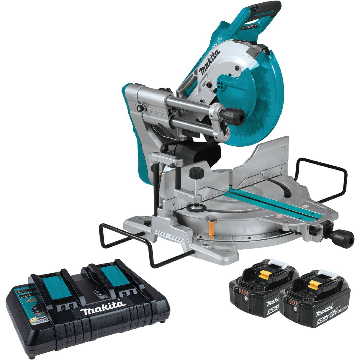 Makita 18 Volt LXT Lithium-Ion Brushless 10 In Dual-Bevel Sliding Compound Cordless Miter Saw Kit with Laser