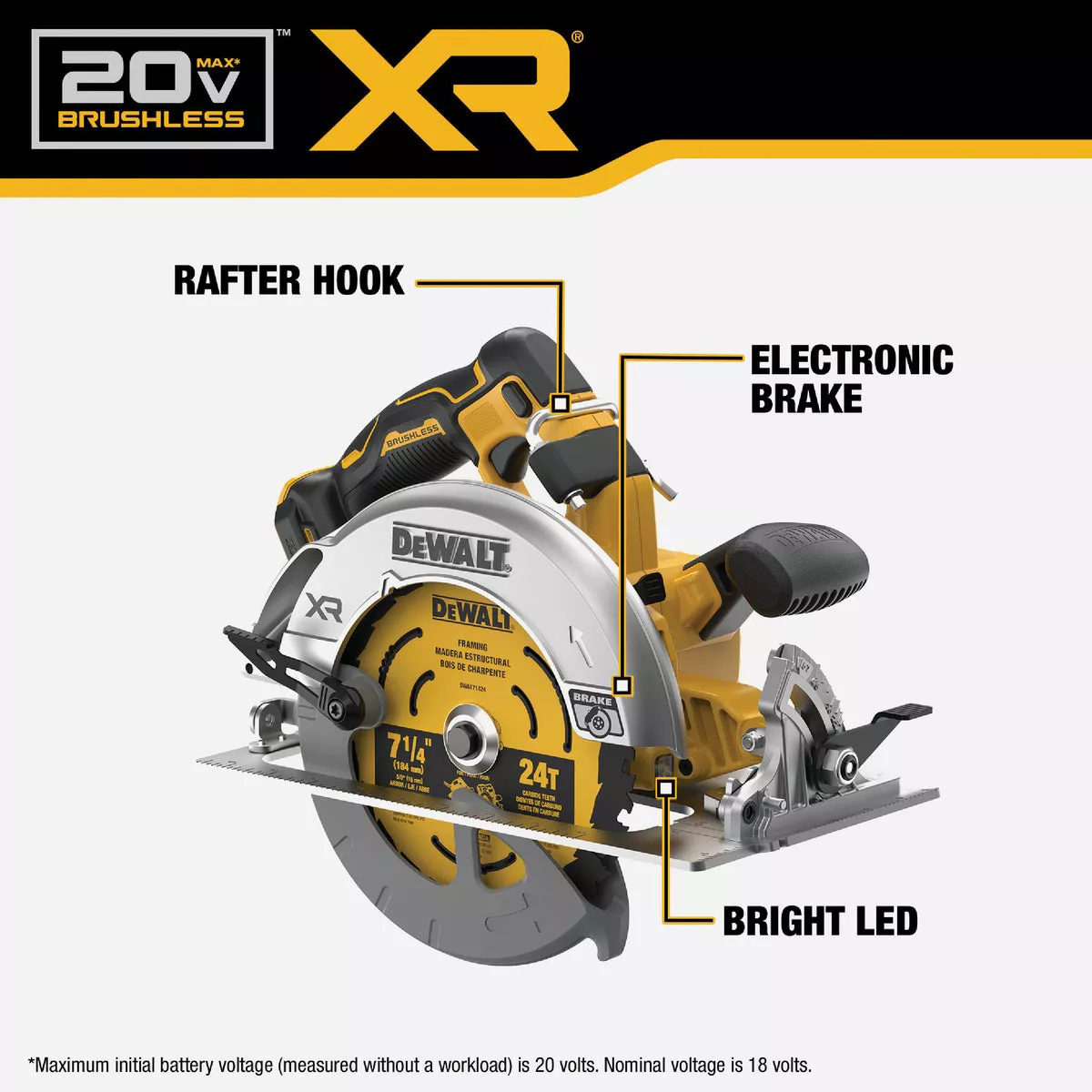 DEWALT 20V MAX XR Brushless 7-1/4 In. Cordless Circular Saw (Tool Only) - photo 3