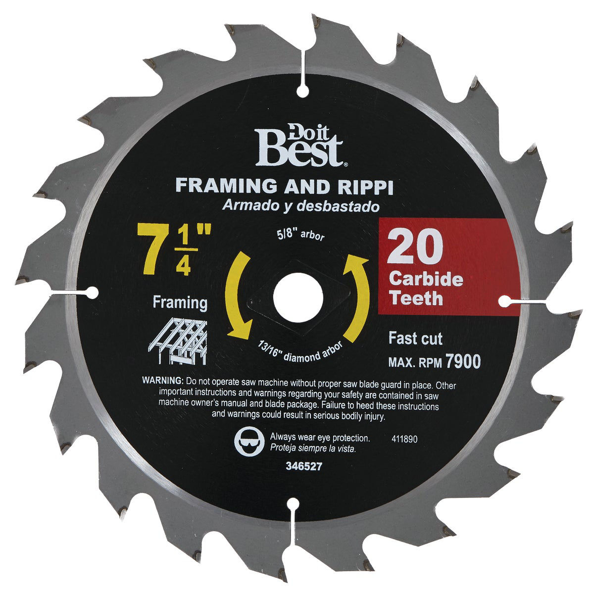 Do it Best 7-1/4 In. 20-Tooth Framing & Ripping Circular Saw Blade | Do ...