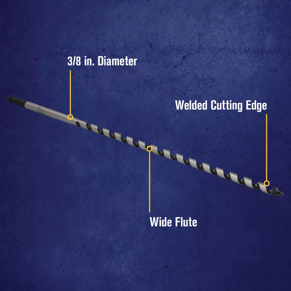 Irwin WeldTec 3/8 In. x 17 In. Quick Change Ship Auger Bit - photo 3
