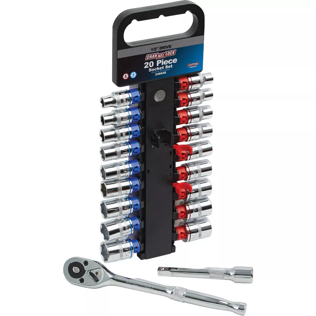 Channellock Standard/Metric 1/2 In. Drive 6-Point Shallow Ratchet & Socket Set (20-Piece) - photo 7