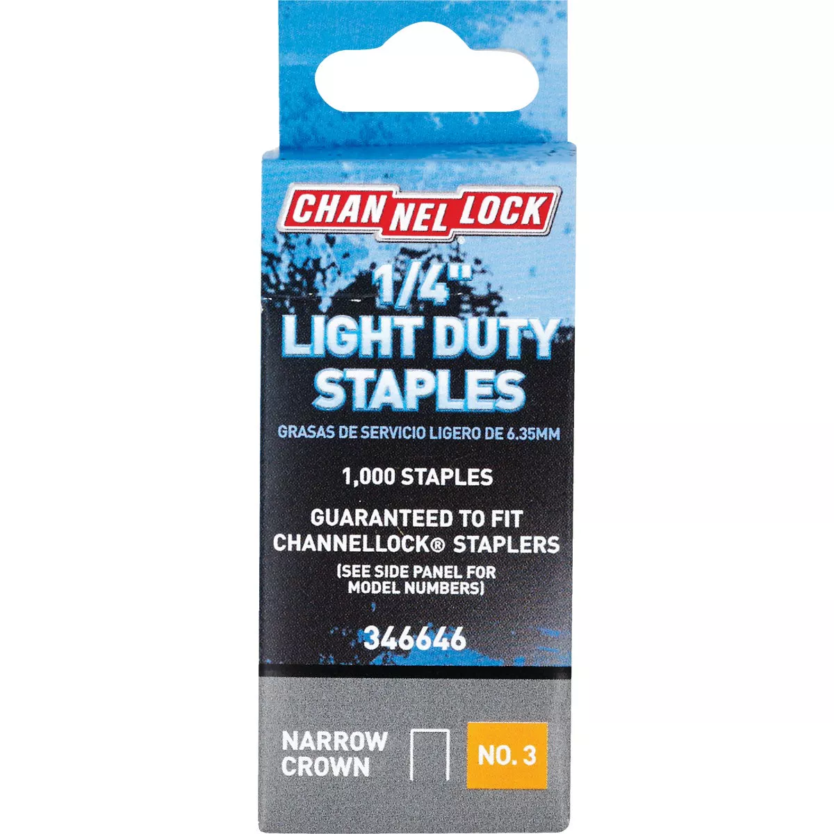 Channellock No. 3 Light Duty Narrow Crown Staple, 1/4 In. (1000-Pack)