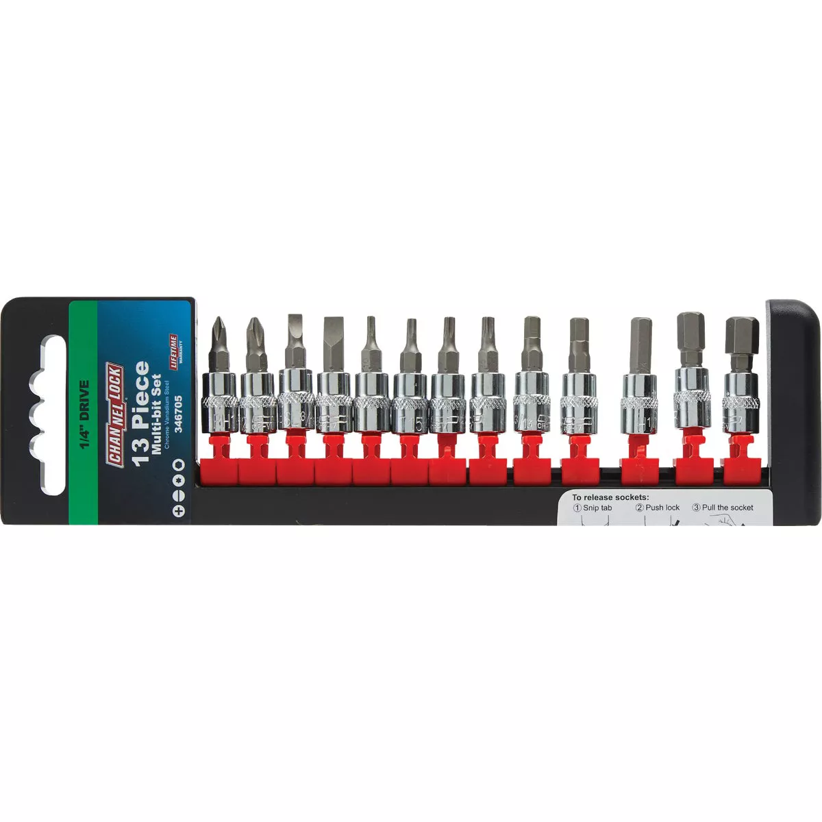 Channellock 1/4 In. Drive 6-Point Combination Socket Bit Set (13-Piece) - photo 2