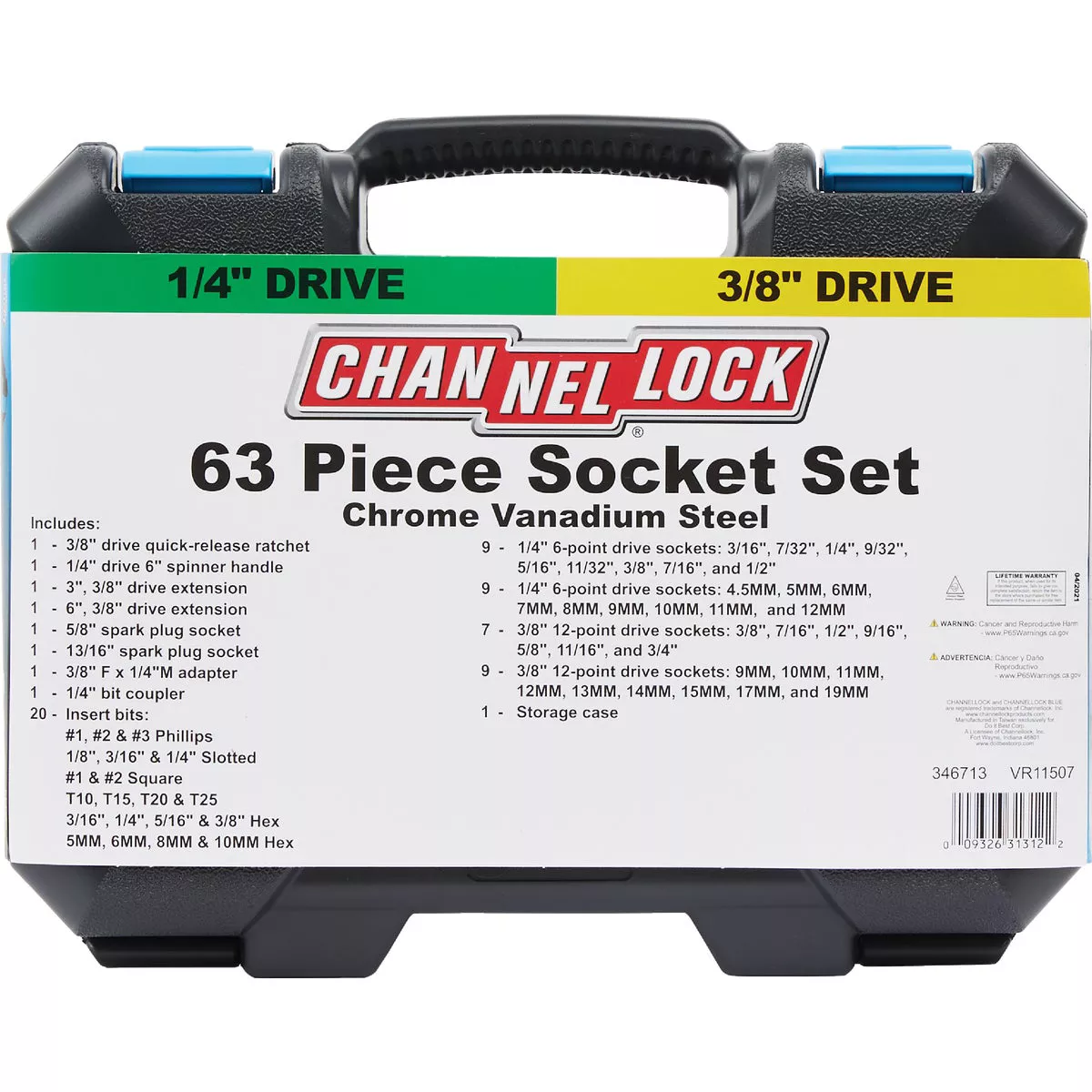 Channellock SAE/Metric 1/4 In. & 3/8 In. Drive Combination Ratchet & Socket Set (63-Piece) - photo 3