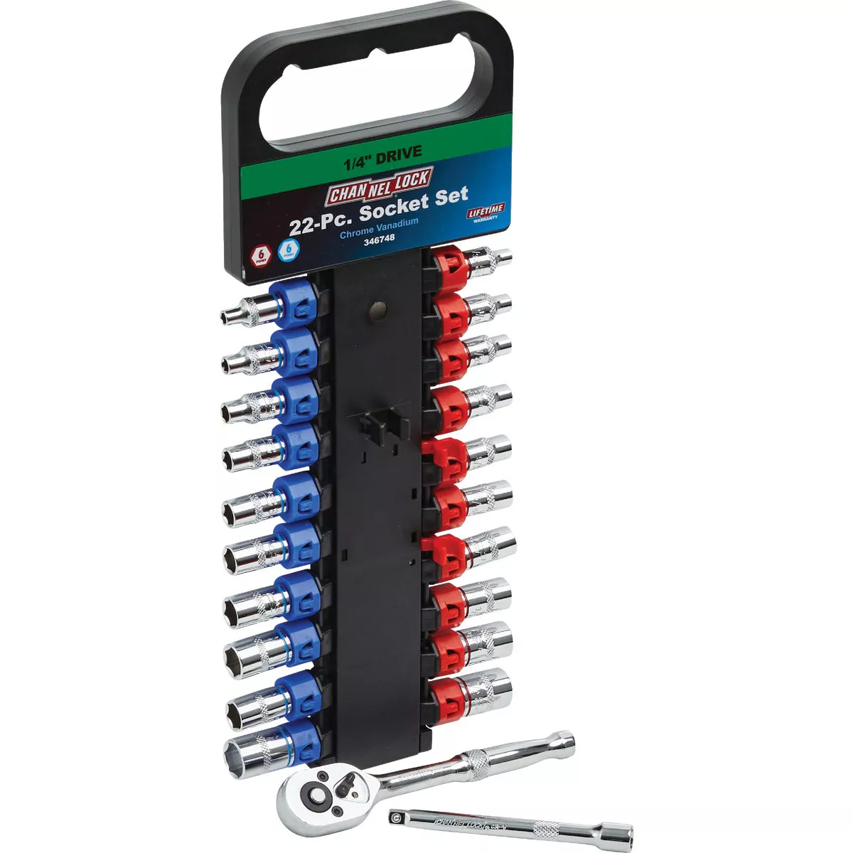 Channellock Standard/Metric 1/4 In. Drive 6-Point Shallow Ratchet & Socket Set (22-Piece) - photo 2