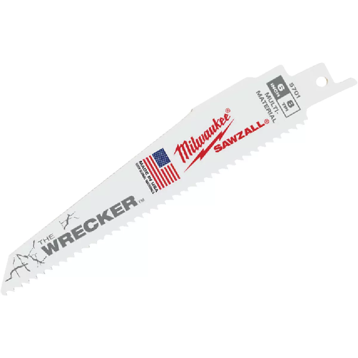 Milwaukee SAWZALL The WRECKER 6 In. 7/11 TPI Multi-Material Demolition Reciprocating Saw Blade (Bulk)