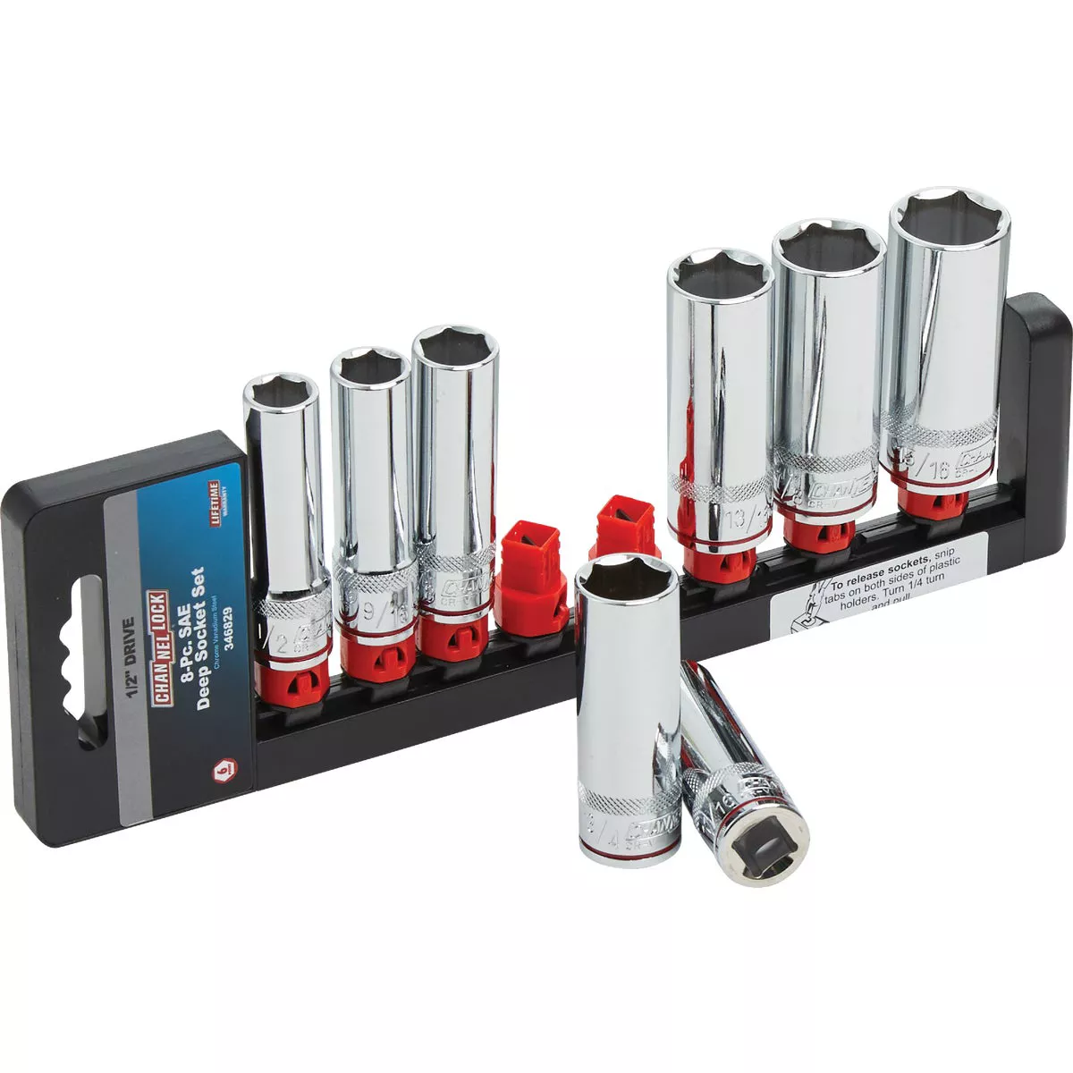 Channellock Standard 1/2 In. Drive 6-Point Deep Socket Set (8-Piece) - photo 2