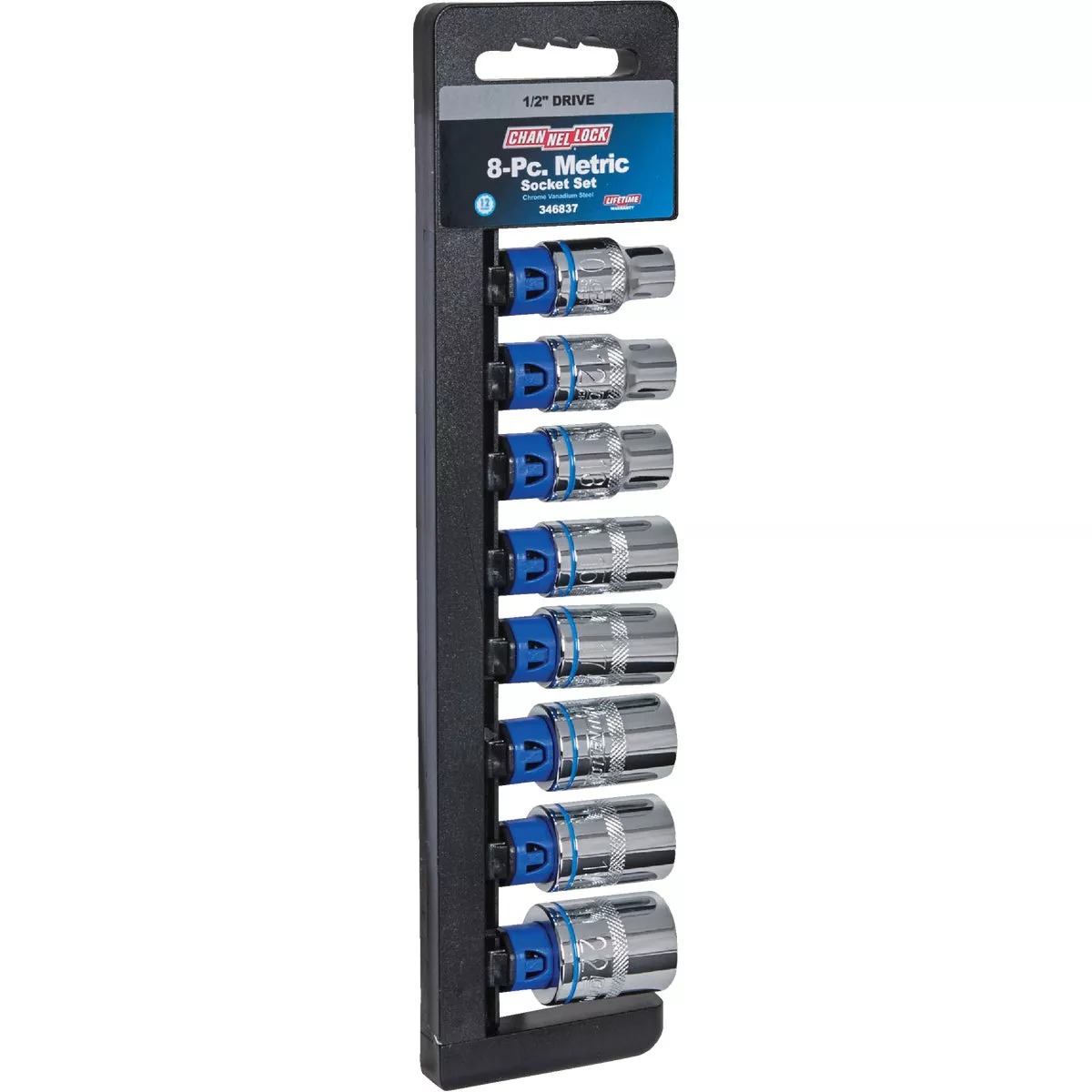 Channellock Metric 1/2 In. Drive 12-Point Shallow Socket Set (8-Piece)