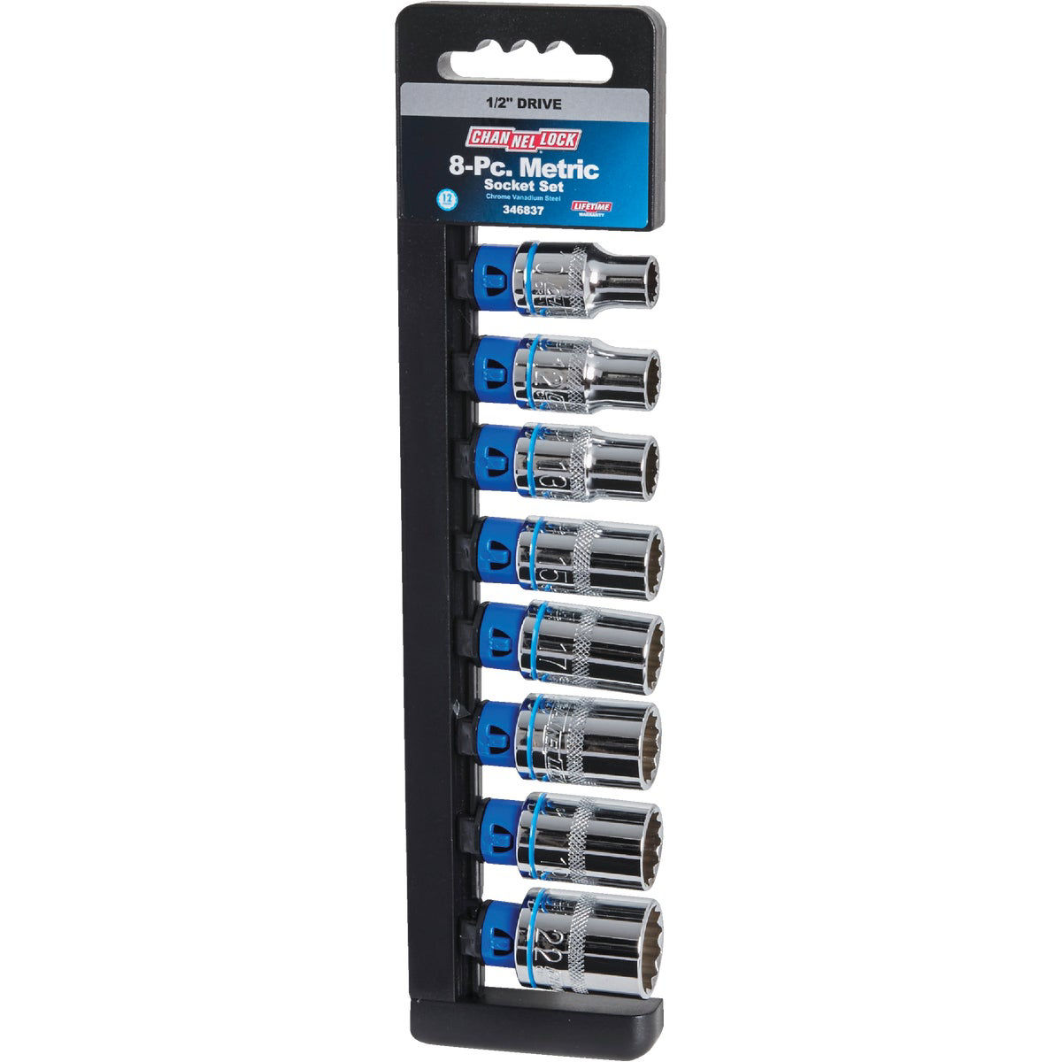 Channellock Metric 1/2 In. Drive 12-Point Shallow Socket Set (8-Piece ...