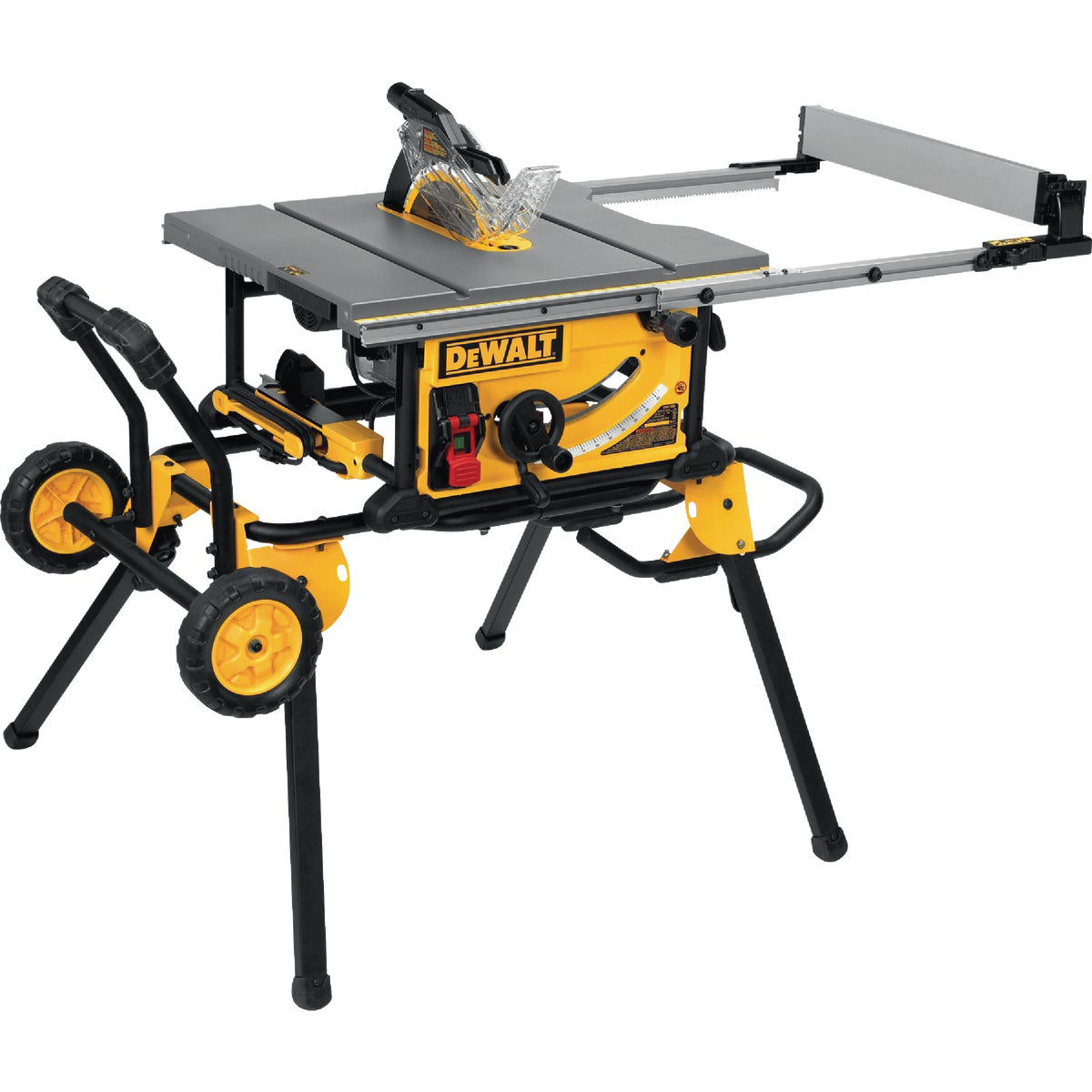 DEWALT 15A 10 In. Compact Job Site Table Saw with Rolling Stand