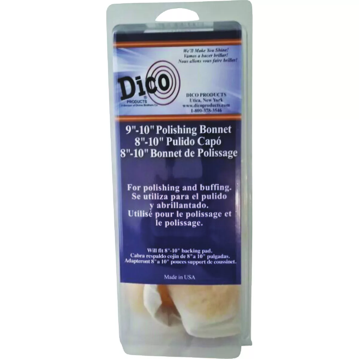 Dico 9 In. to 10 In. Synthetic Tie-On Polishing Bonnet - photo 2