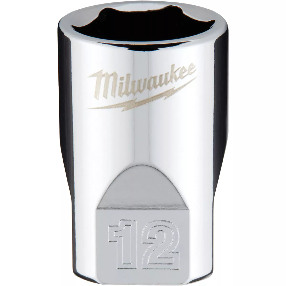 Milwaukee 1/4 In. Drive 12 mm 6-Point Shallow Metric Socket with FOUR FLAT Sides