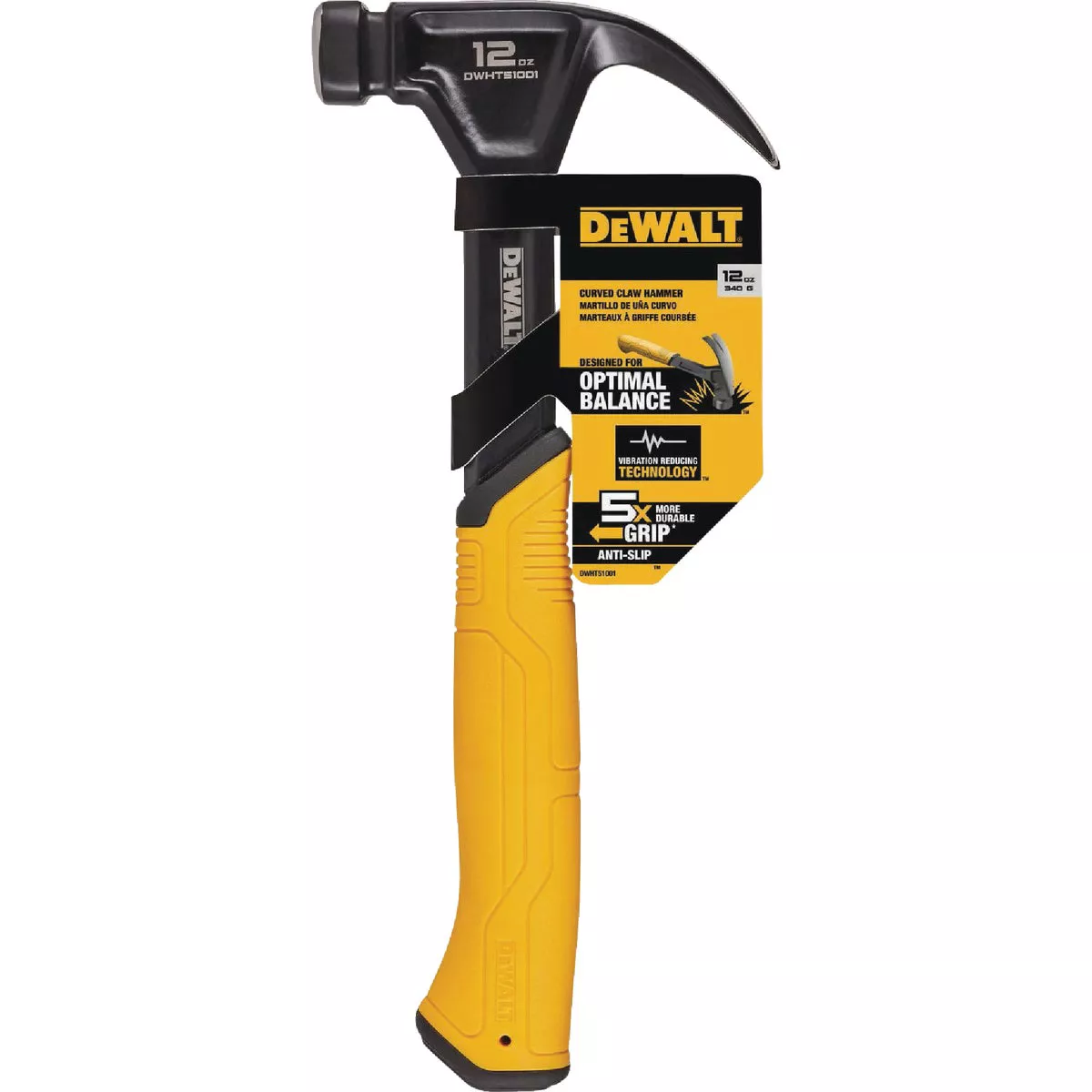 DEWALT 12 Oz. Smooth-Face Curved Claw Hammer with Steel Handle