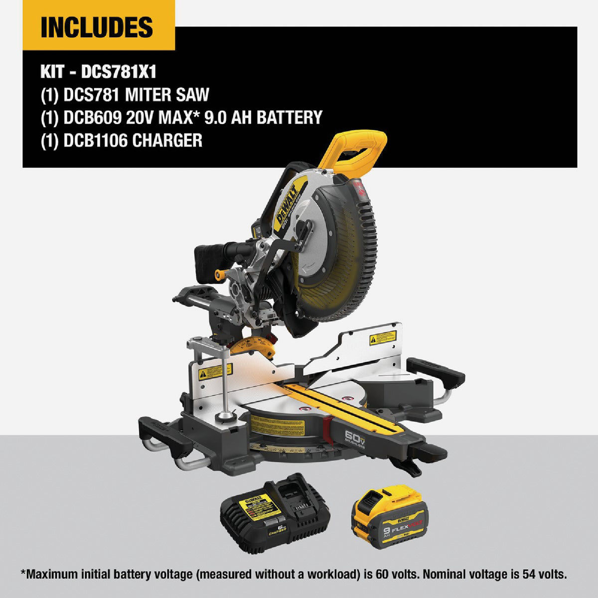 Dewalt flexvolt double bevel deals sliding miter saw