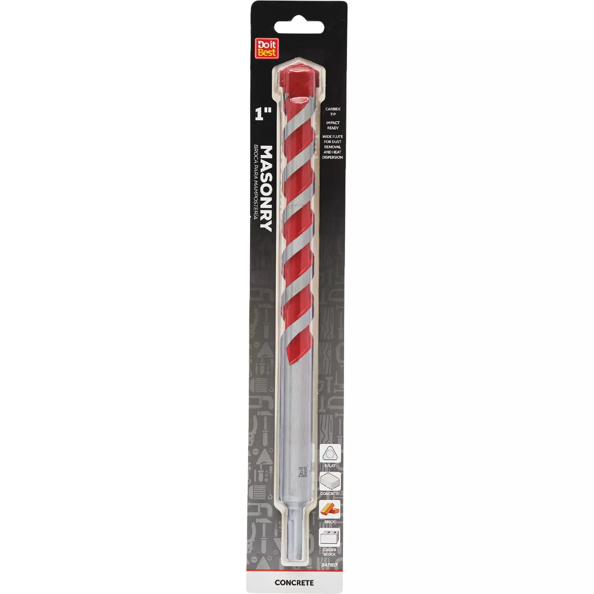 Do it Best 1 In. x 12 In. Impact Ready Carbide Masonry Drill Bit