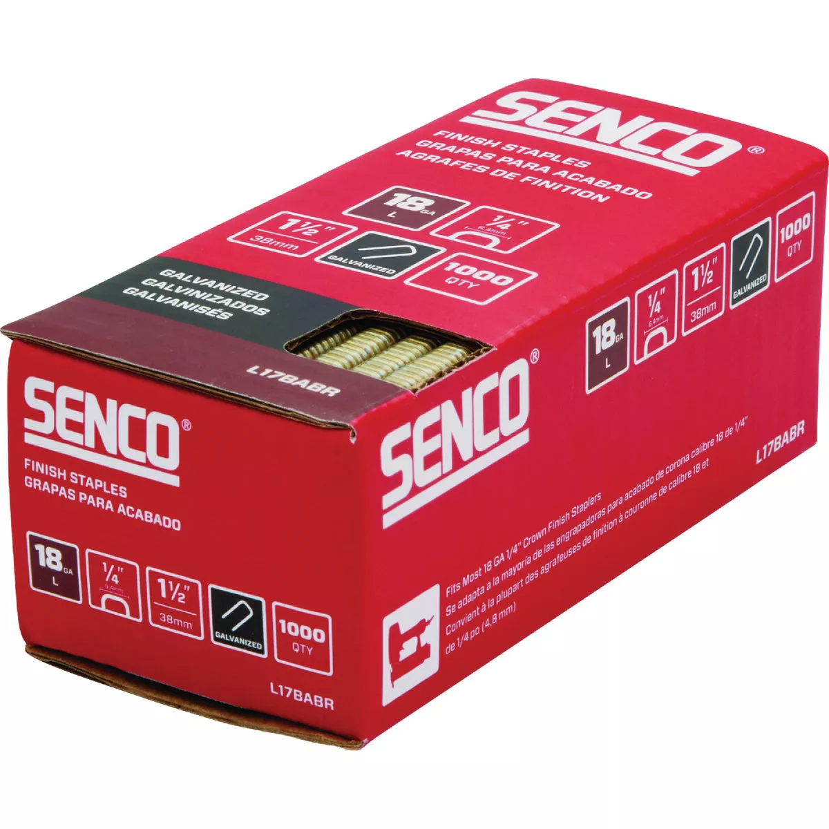 Senco AccuSet 1/4 In. x 1-1/2 In. 18-Gauge Galvanized Medium Wire Finish Staple (1000 Ct.) - photo 2