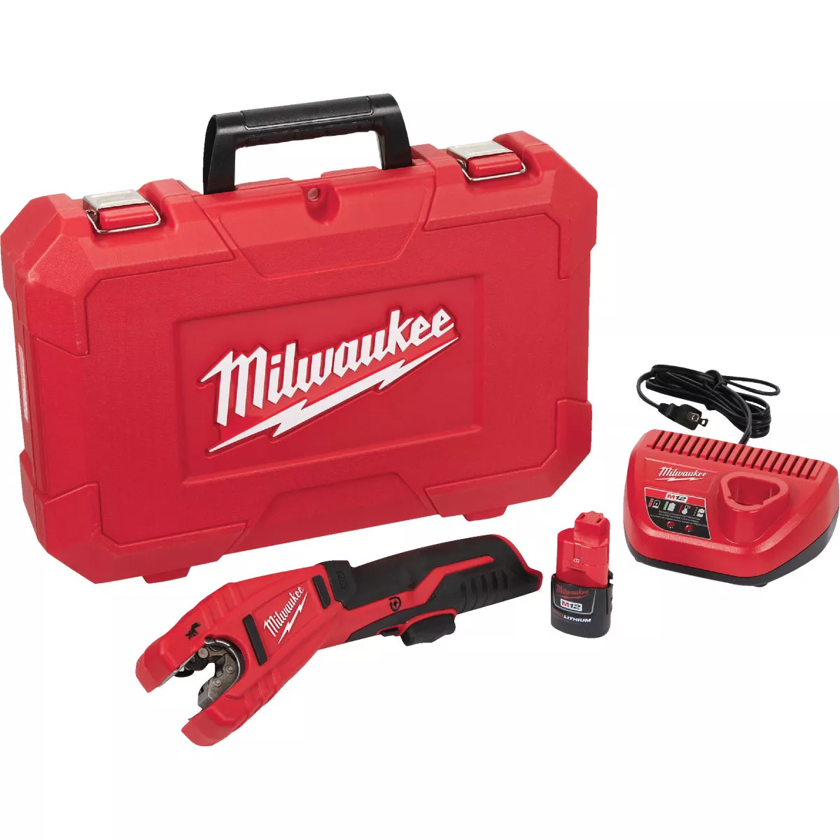 Milwaukee M12 Lithium-Ion Copper Cordless Pipe Cutter Kit with 1.4 Ah Battery & Charger