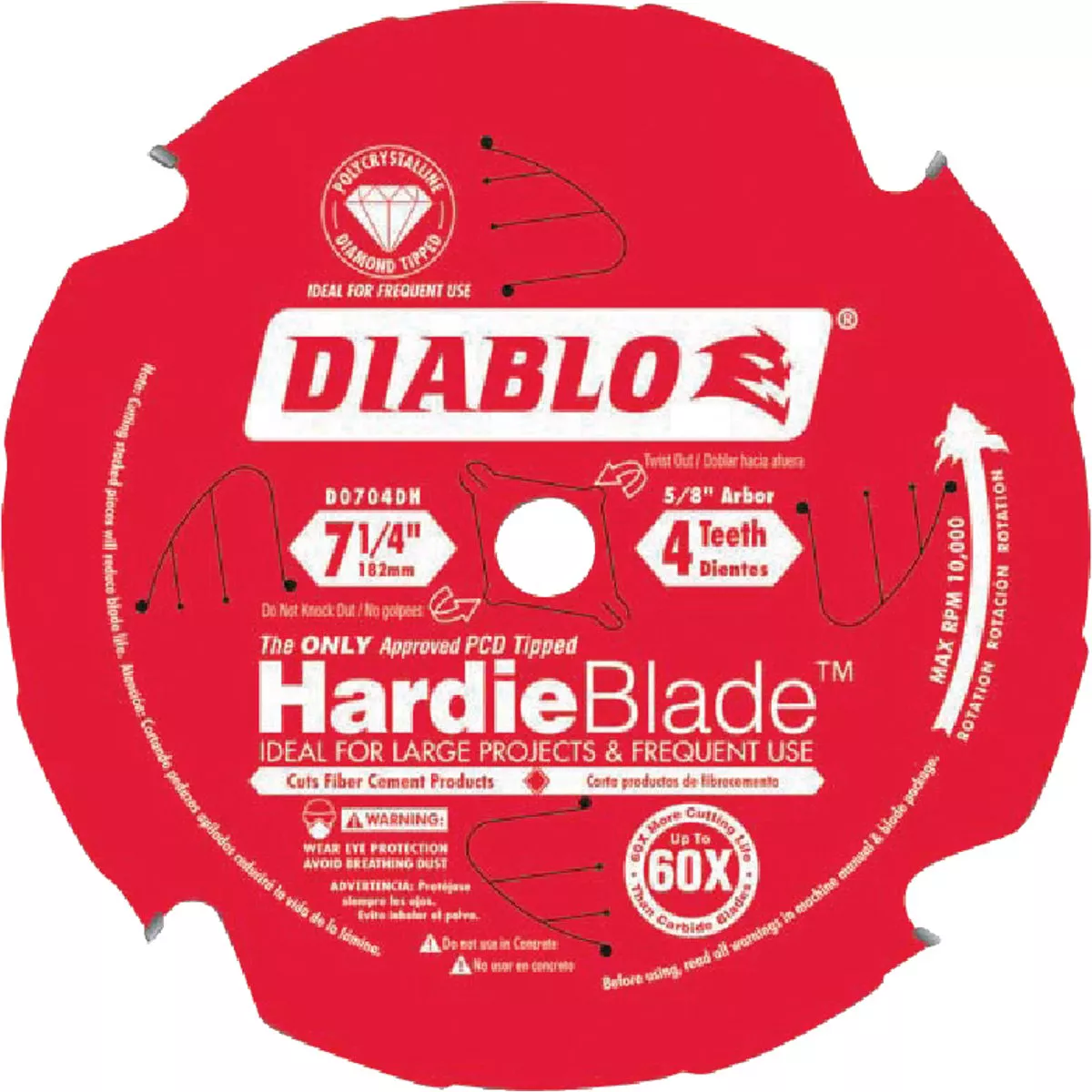 Diablo HardieBlade 7-1/4 In. 4-Tooth PCD Fiber Cement Circular Saw Blade