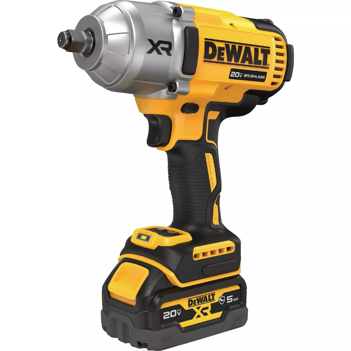 DEWALT 20V MAX XR Brushless 1/2 In. High Torque Cordless Impact Wrench Kit with Hog Ring Anvil, (2) 5.0 Ah Resistant Batteries & Charger - photo 2