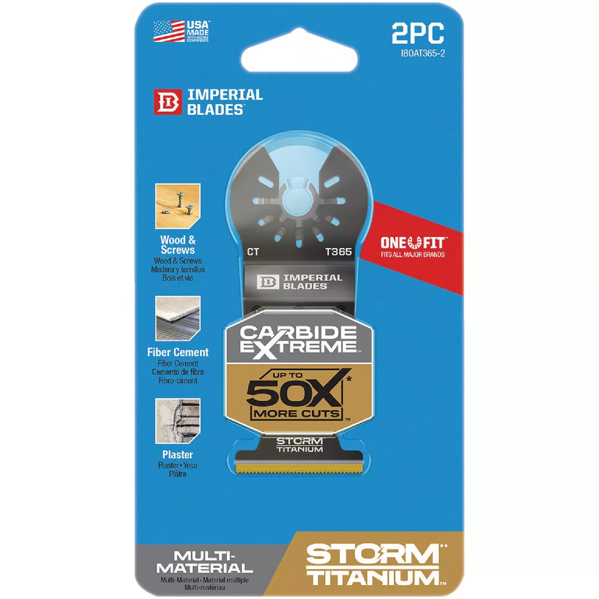 Imperial Blades One Fit Carbide Extreme 1-3/8 In. Storm Titanium Multi-Material Blade (2-Pack) - photo 2