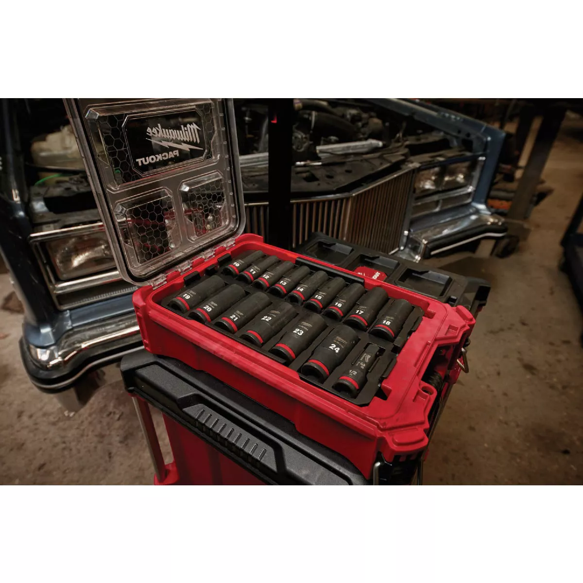 Milwaukee SHOCKWAVE Metric 1/2 In. Drive 6-Point Deep Impact Driver Set with PACKOUT Organizer (16-Piece) - photo 2