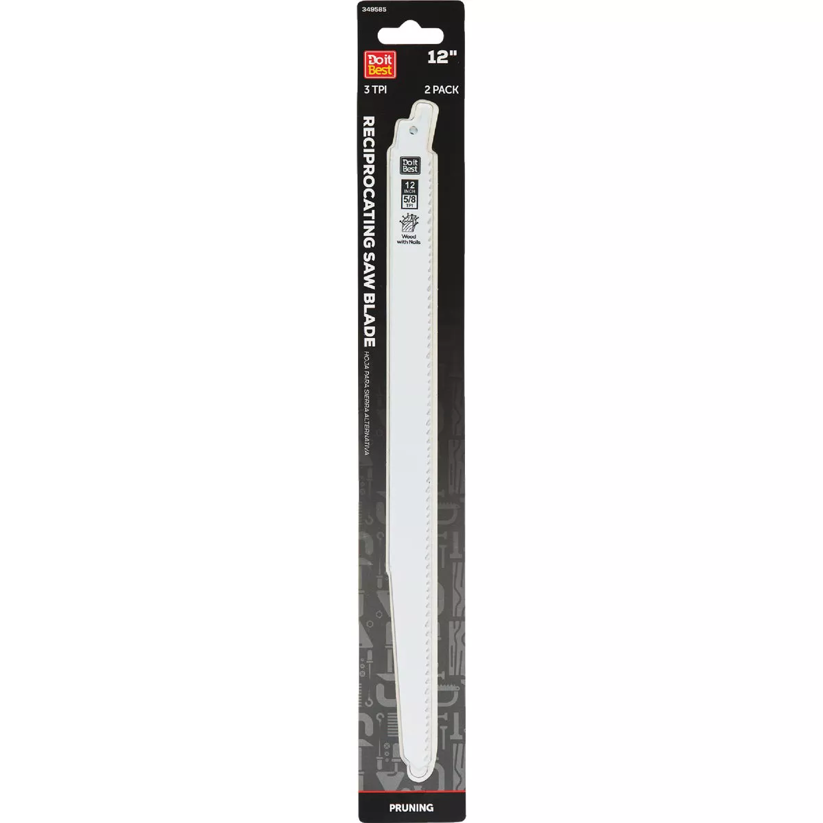 Do it Best 12 In. 5/8 TPI Bi-Metal Nail-Embedded Wood Reciprocating Saw Blade (2-Pack)