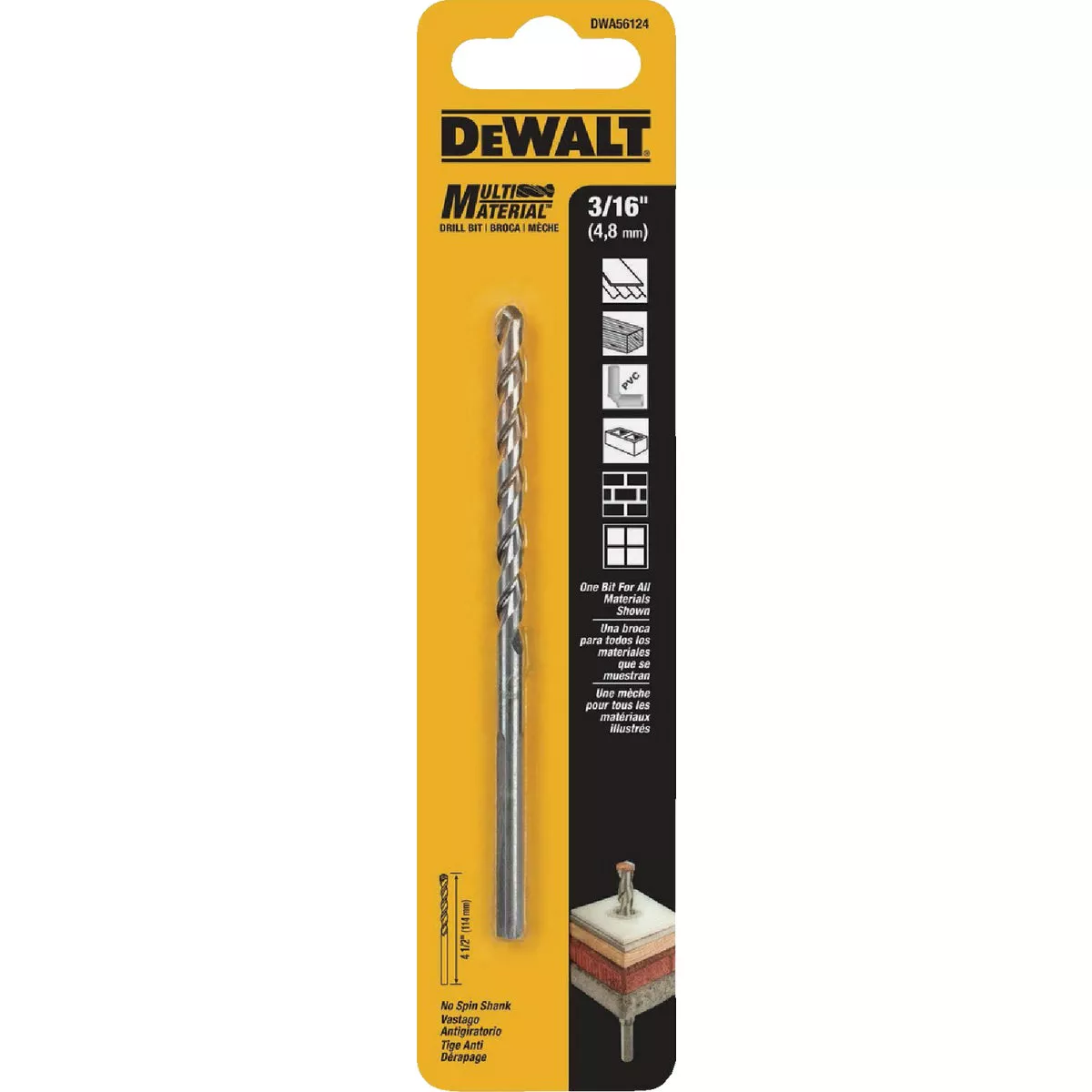 DEWALT 3/16 In. X 4.5 In. Multi-Material Drill Bit - photo 2