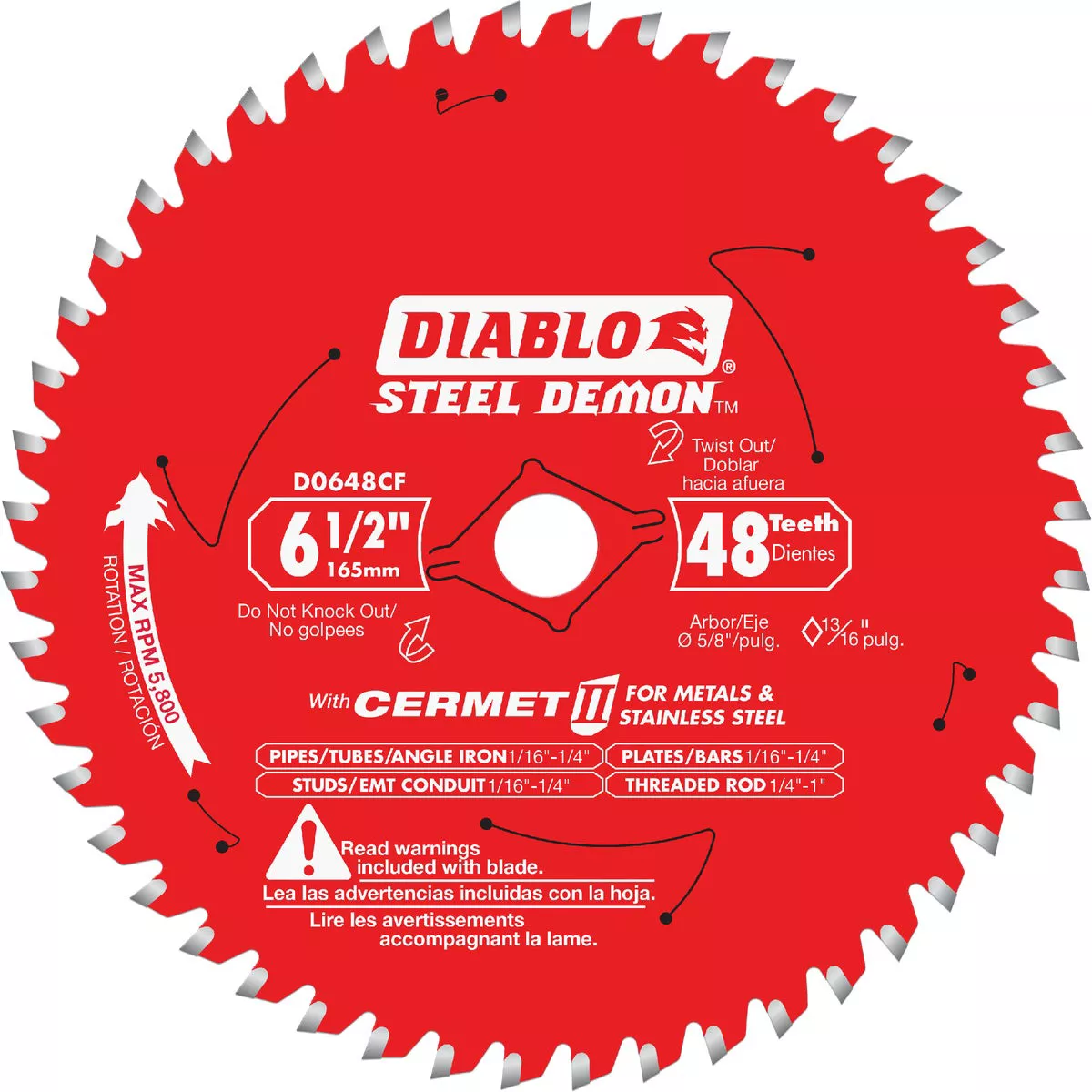 Diablo Steel Demon 6-1/2 In. 48-Tooth Cermet II Metal Circular Saw Blade