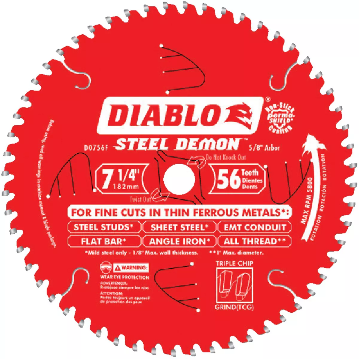 Diablo Steel Demon 7-1/4 In. 56-Tooth Thin Metal Circular Saw Blade