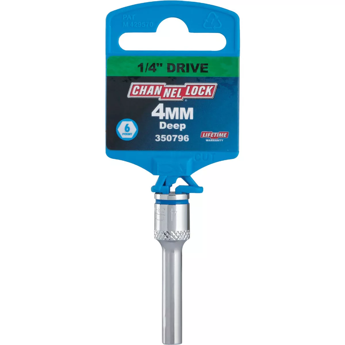 Channellock 1/4 In. Drive 4 mm 6-Point Deep Metric Socket - photo 2