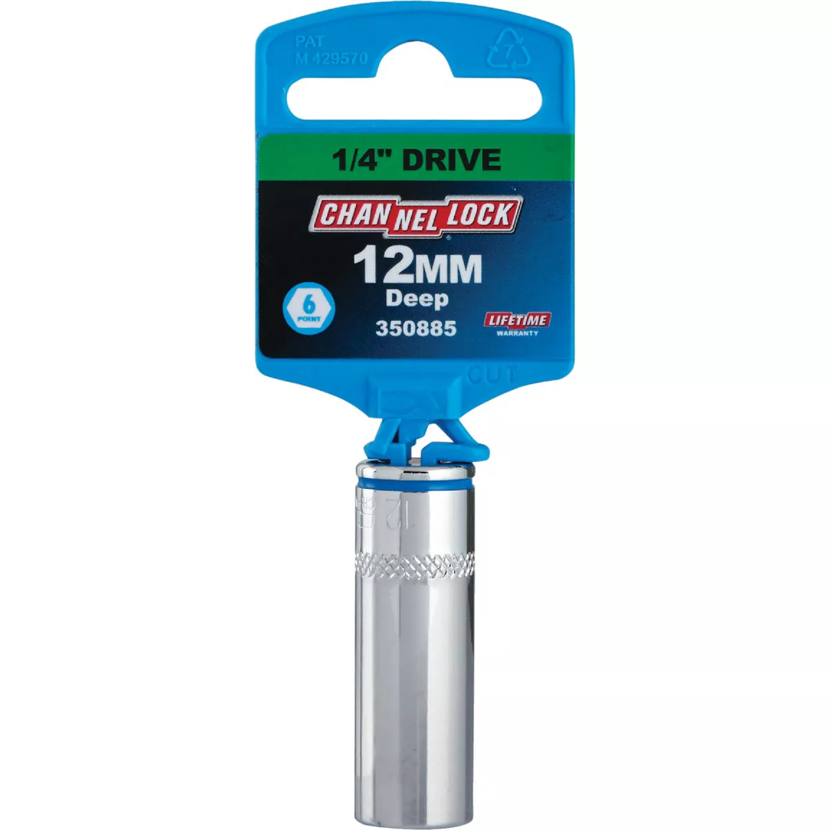 Channellock 1/4 In. Drive 12 mm 6-Point Deep Metric Socket - photo 2
