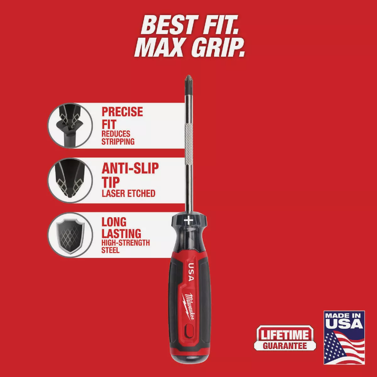 Milwaukee #2 x 4 In. Phillips Screwdriver with Cushion Grip - photo 4