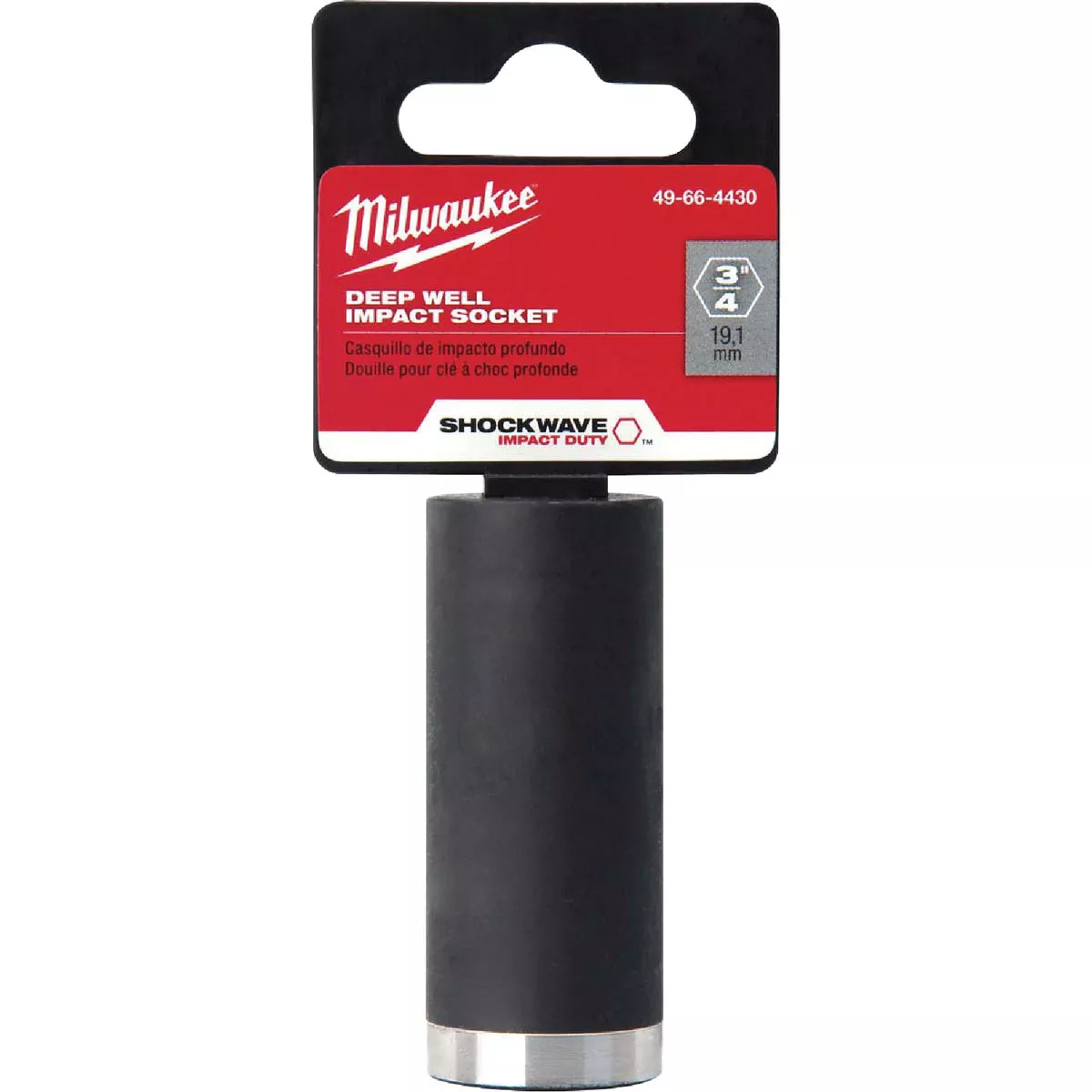 Milwaukee SHOCKWAVE 3/8 In. Drive 3/4 In. 6-Point Deep Standard Impact Socket
