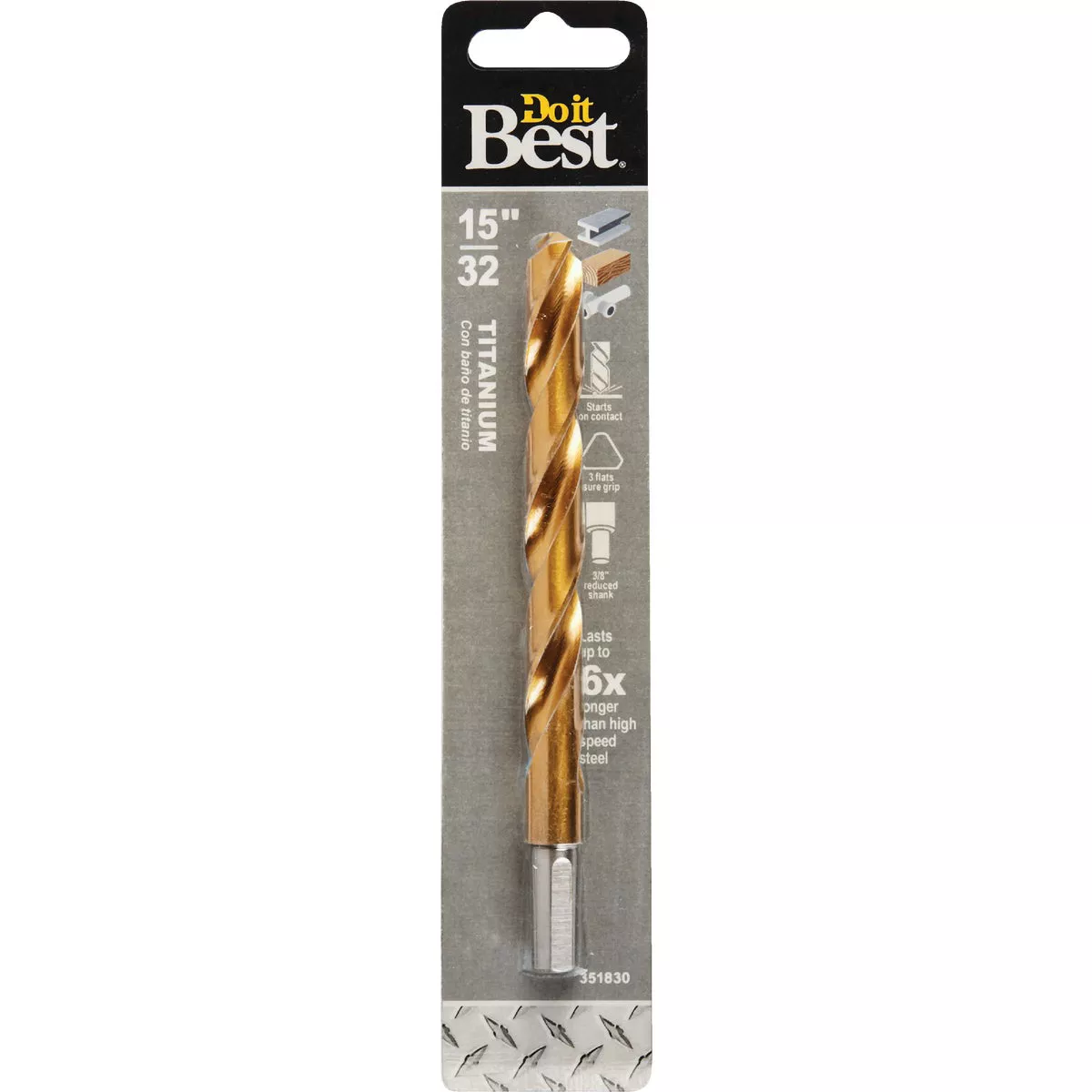 Do it Best 15/32 In. Titanium Drill Bit