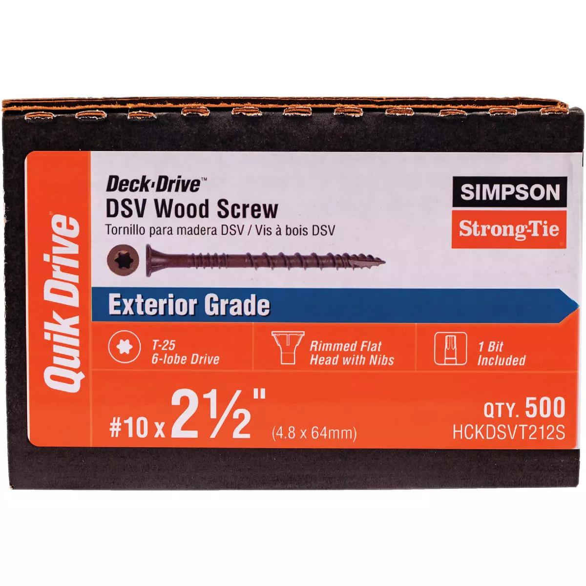 Simpson Strong-Tie Deck-Drive DSV #10 x 2-1/2 In. T25 6-Lobe Tan Collated Deck Screw (500 Ct.) - photo 2