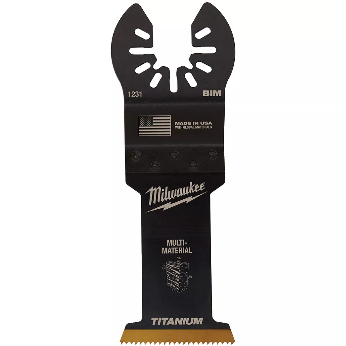 Milwaukee OPEN-LOK 1-3/8 In. TITANIUM CHARGED Bi-Metal Multi-Material Oscillating Multi-Tool Blade (3-Pack)
